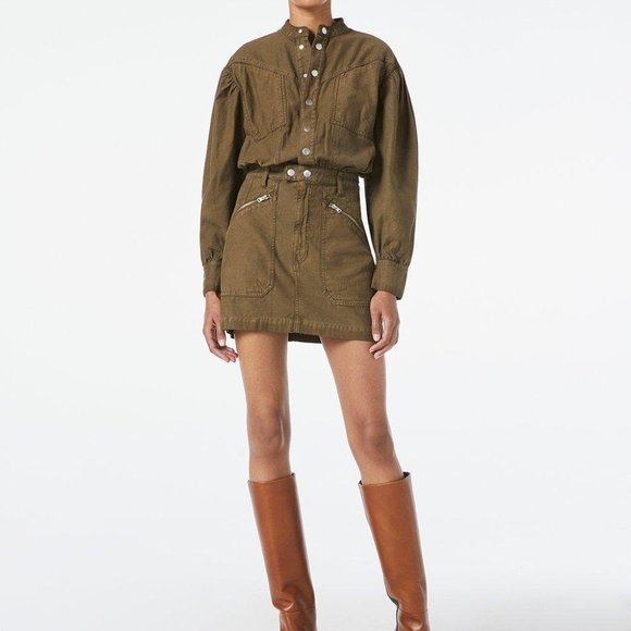 FRAME Moto Zip Snap Front Dress - Picture 5 of 11